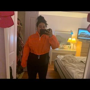 Fashionnova cropped orange reflective jacket